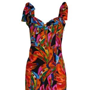 Farm Rio Rainbow Bananas Minidress, Size Medium